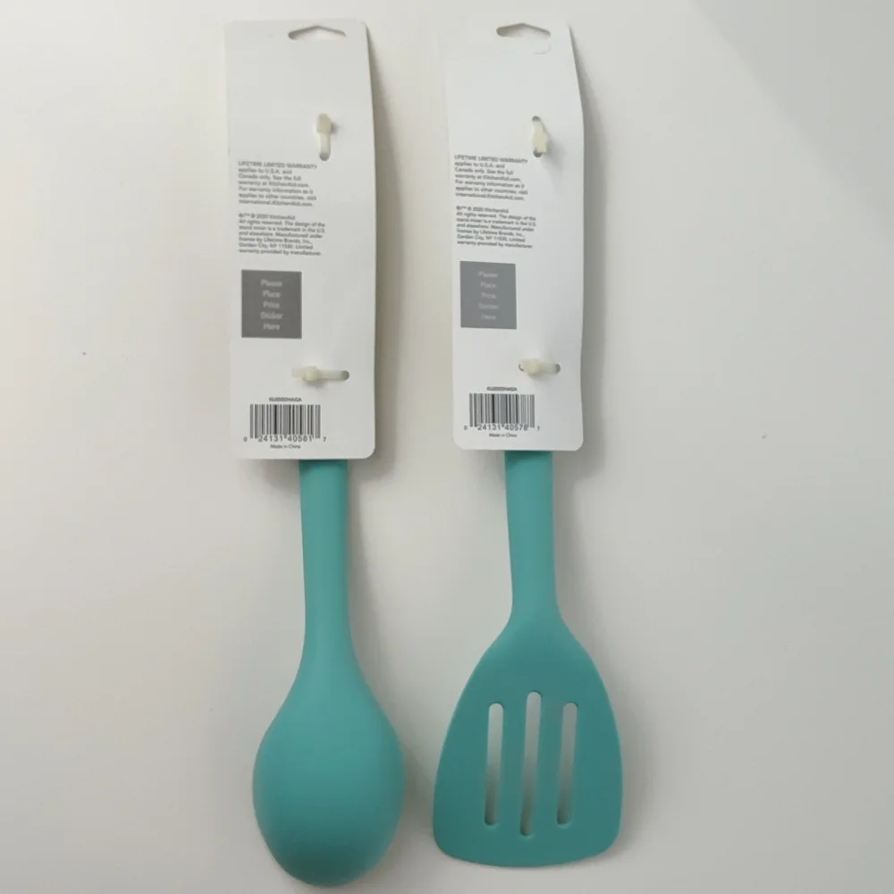 KitchenAid Silicone Aqua Blue Cooking Utensils Bundle - Picture 2 of 4